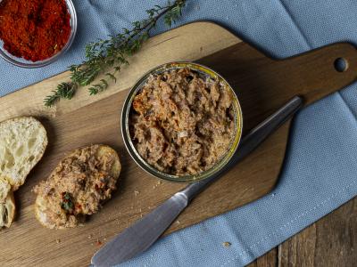 Rillettes pur canard au piment d'Espelette